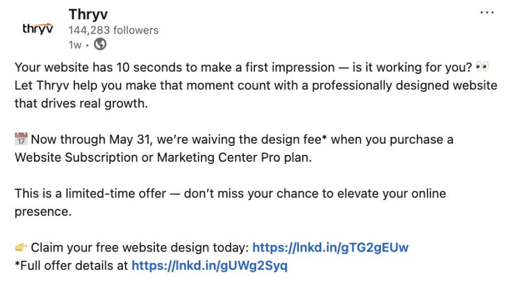 Good Social Media Caption on LinkedIn